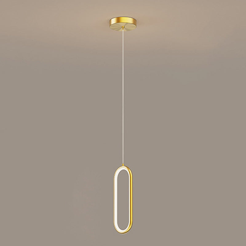 Metal Oval Hanging Light Postmodern Style Suspension Pendant for Cafe Restaurant