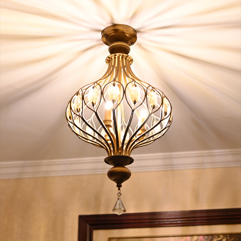 Gang hängende hängende leichte minimalistische goldene Anhänger Lichtkit mit runden Kristallschatten