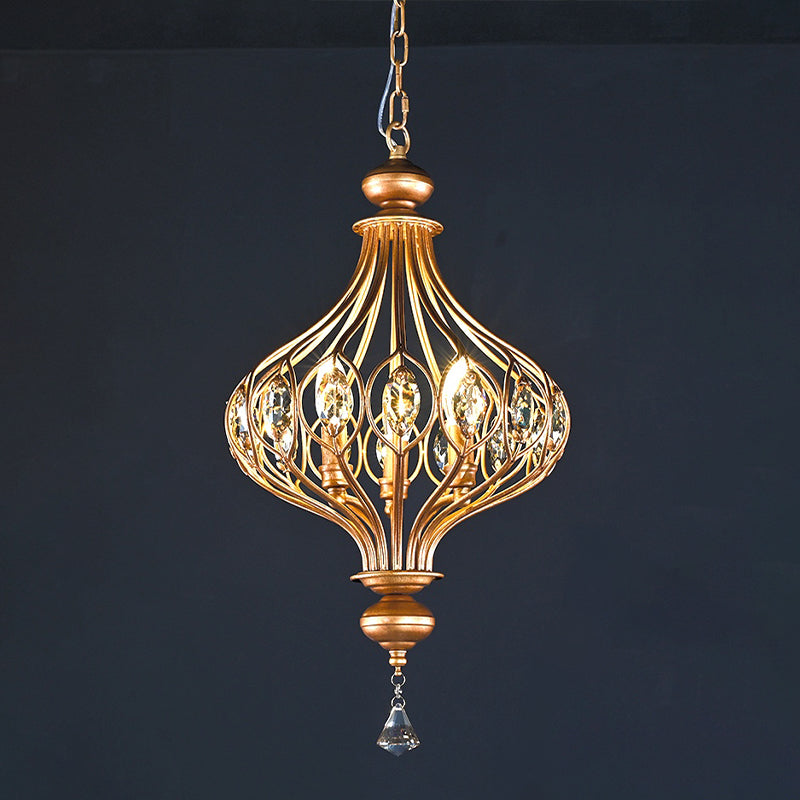 Gang hängende hängende leichte minimalistische goldene Anhänger Lichtkit mit runden Kristallschatten