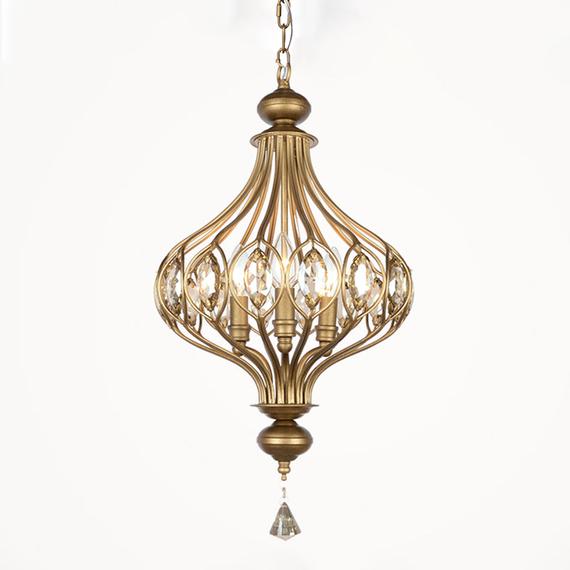 Gang hängende hängende leichte minimalistische goldene Anhänger Lichtkit mit runden Kristallschatten