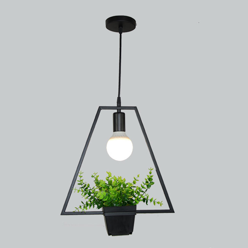 Luces de techo colgantes de planta verde industrial lámpara colgante de luz única creativa para cafetería