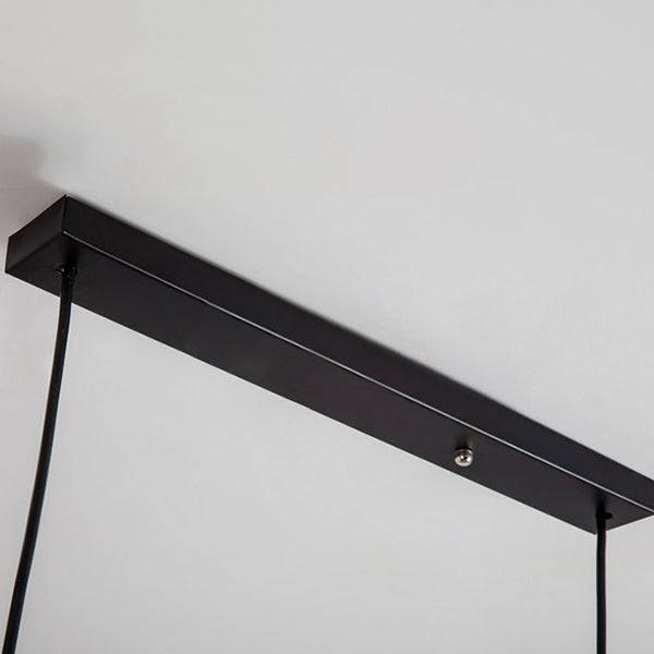 Black Cage Linear Chandelier 4/6 Lights Industrial Island Pendant Lights for Living Room