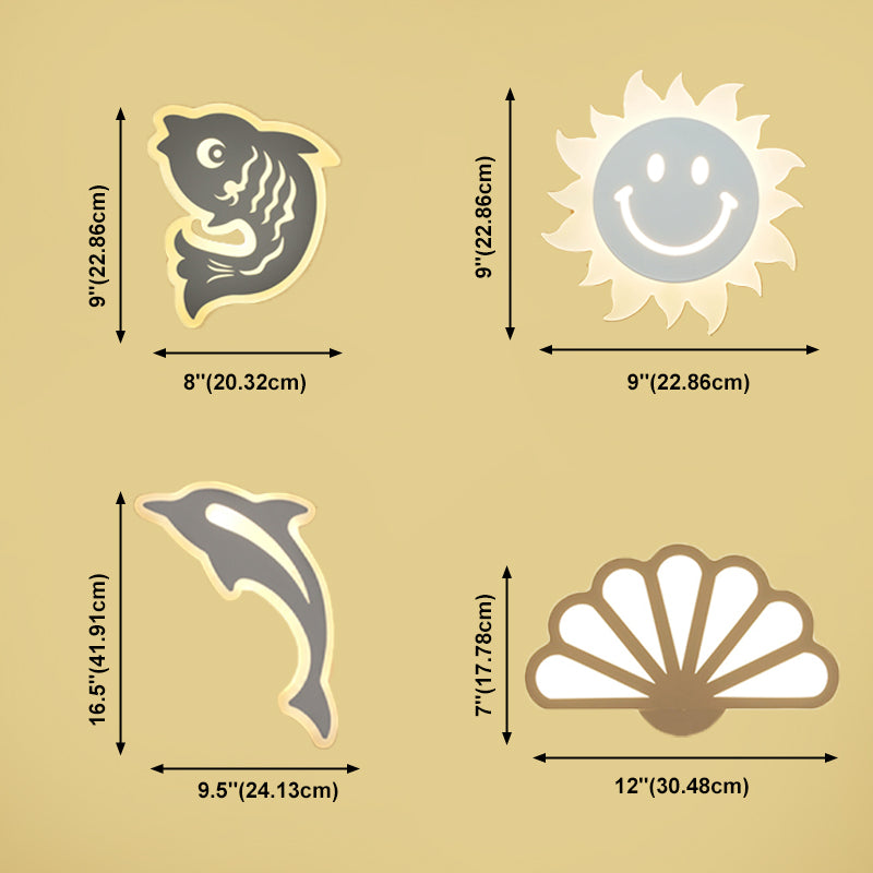 Metalen SCONCE LICHT CARToon -vormige wandbevestiging Lichtbeveiliging voor slaapkamerfoyer