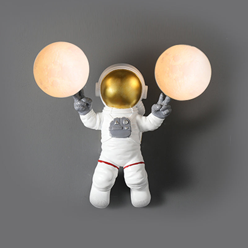 Kinderen Astronaut -vormige wandlampjes Slaapkamer Wandbevestiging Lichtmontage