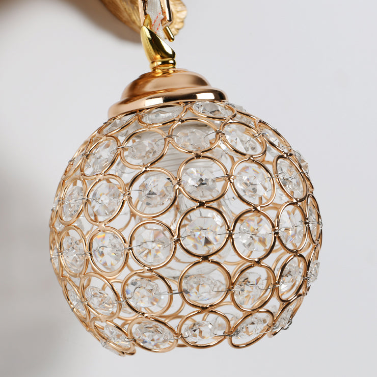 Peacock-Wandmontaglampe moderne 1-Licht-Wandleuchte mit klarem Kristallschatten