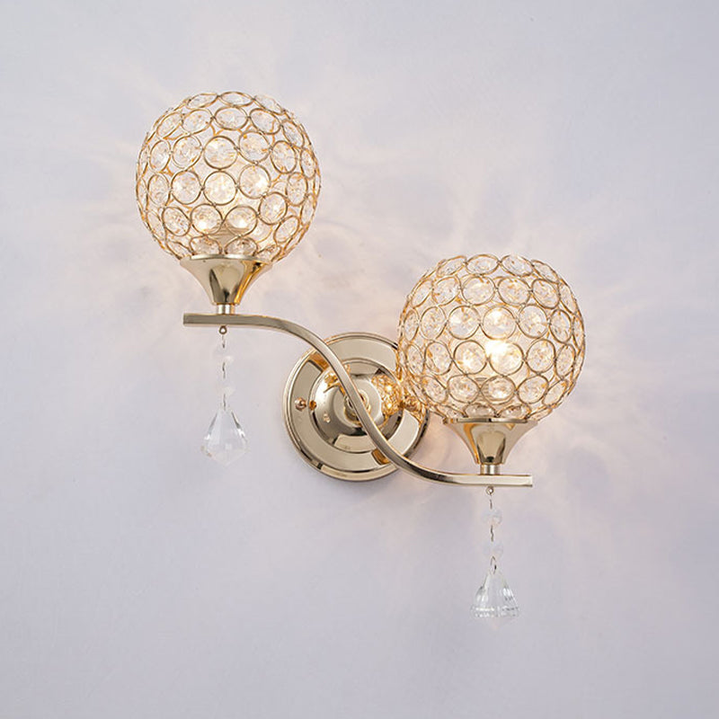 Lámpara de pared de globo lámpara de luz moderna montada en la pared con sombra de cristal transparente