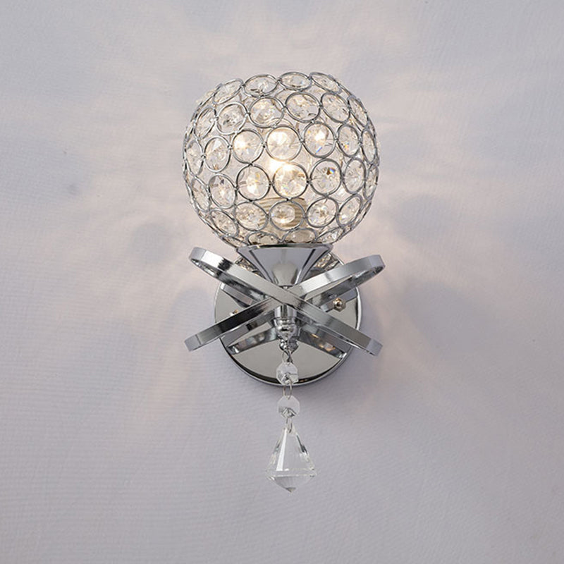Lámpara de pared de globo lámpara de luz moderna montada en la pared con sombra de cristal transparente