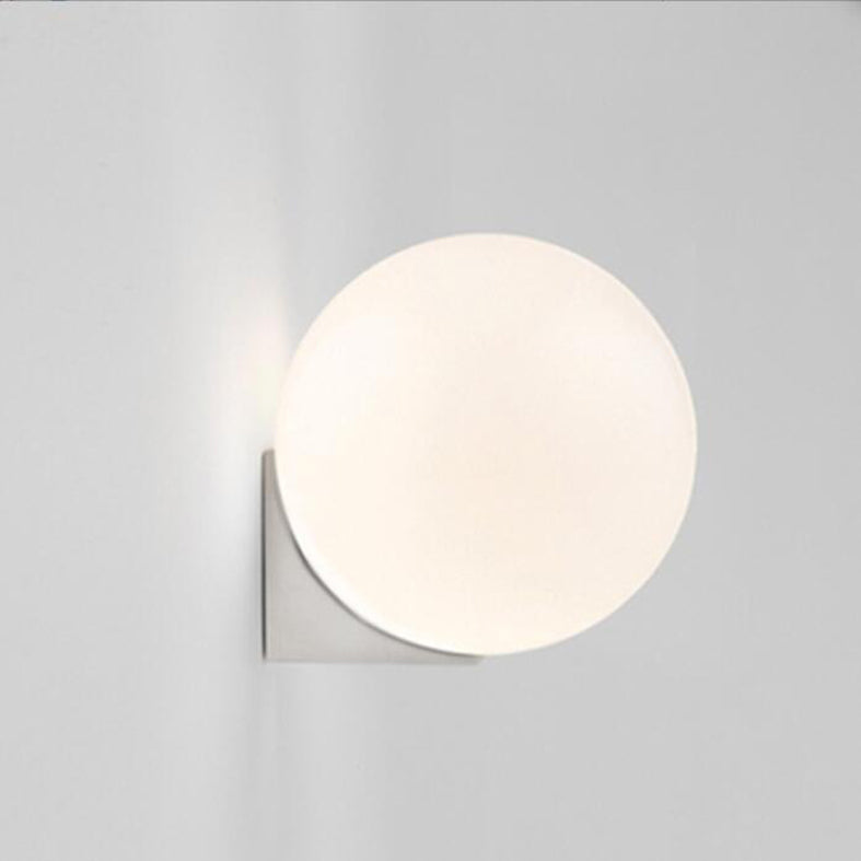 Contemporary Globe Wall Light with White Glass Shade Wall Lamp for Dining Room