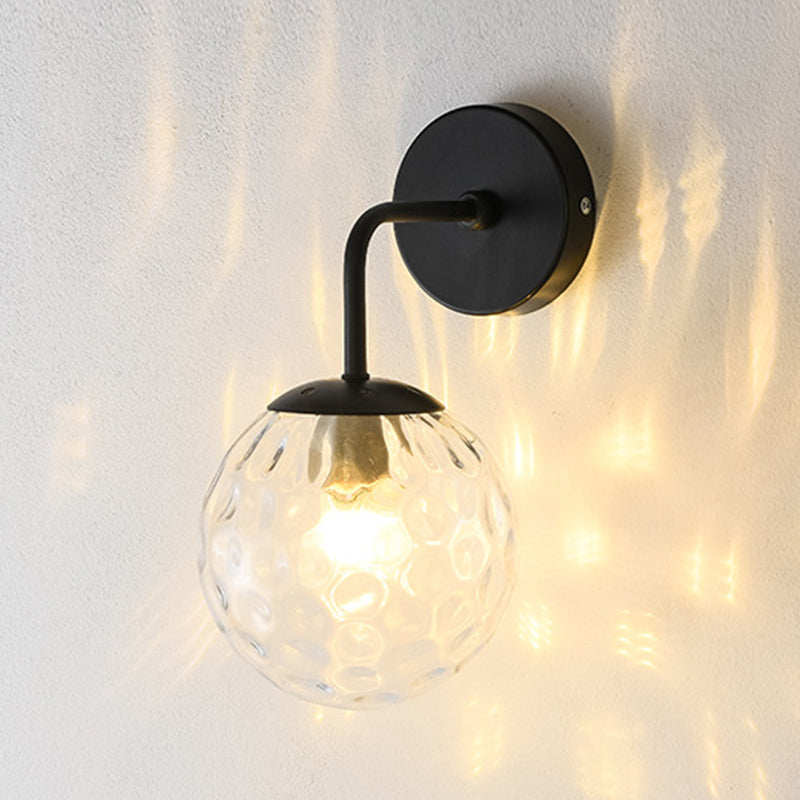 Kugelförmige Wandleuchte minimalist 1 helle Glaswandleuchten mit Arm