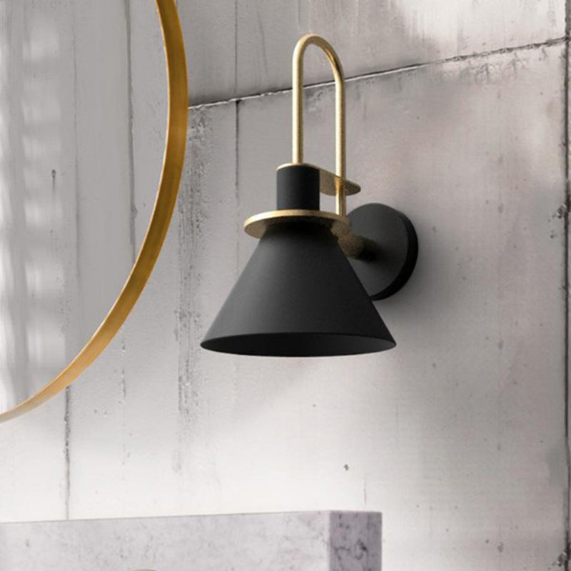 Nordic Iron Shade Wall Sconce Flared Shaped Macaron Color 1-Head Wall Light