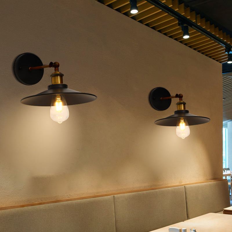 Black Metal Wall Sconce Industrial Wall Mounted Light Fixture for Kitchen Restaurant
