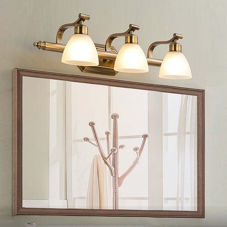 Lampada a parete moderna a parete lampada con foglie di pannelli conici in bronzo con tonalità di vetro