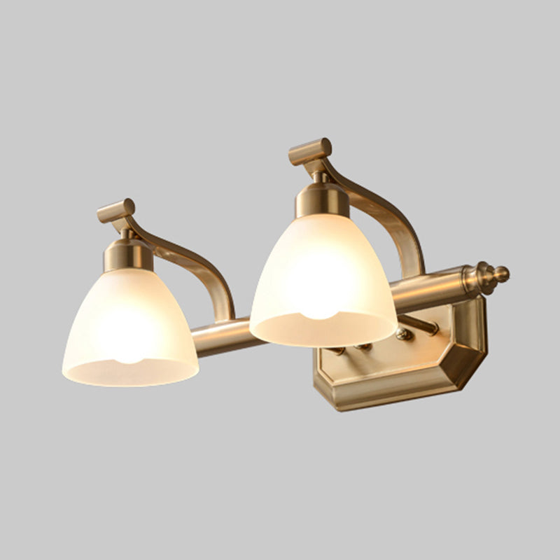 Lampada a parete moderna a parete lampada con foglie di pannelli conici in bronzo con tonalità di vetro