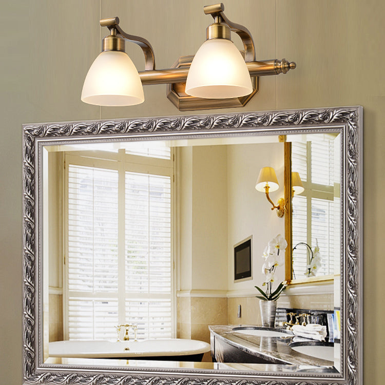 Lampada a parete moderna a parete lampada con foglie di pannelli conici in bronzo con tonalità di vetro