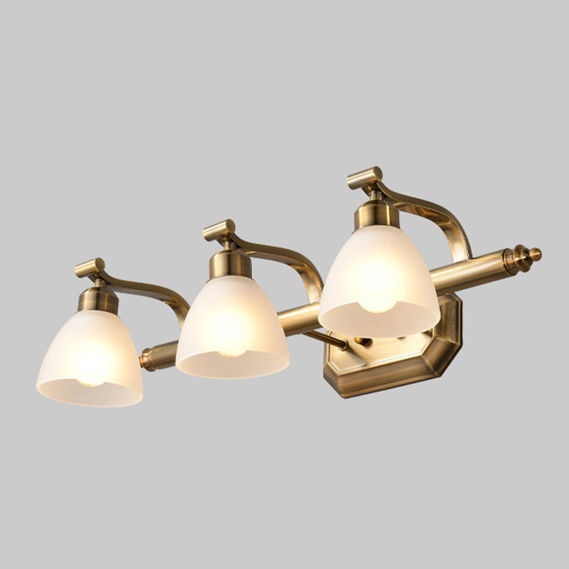 Lampada a parete moderna a parete lampada con foglie di pannelli conici in bronzo con tonalità di vetro