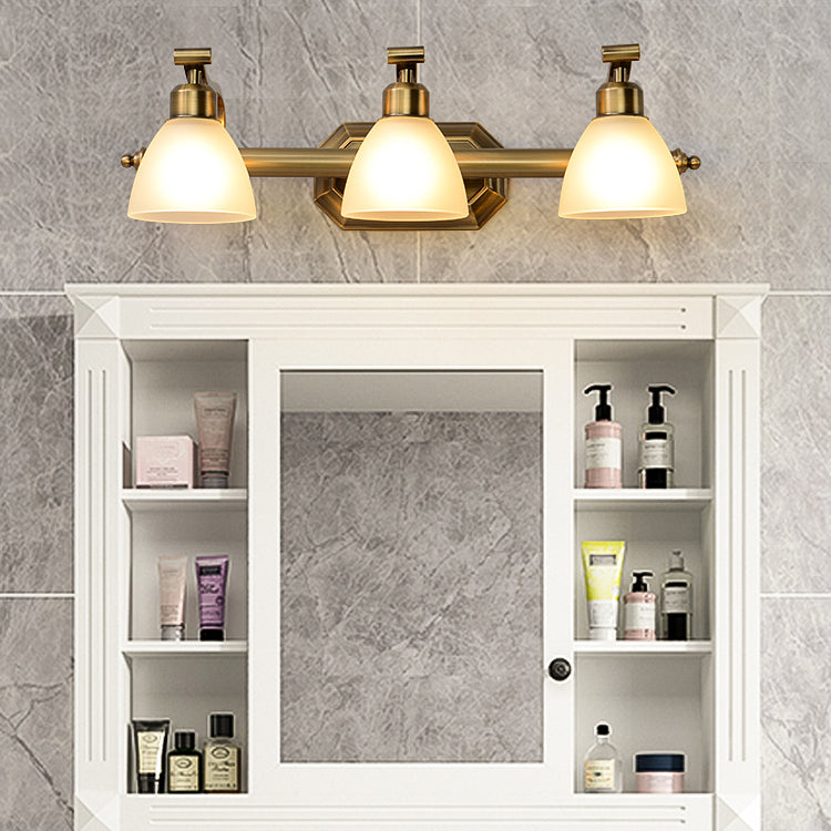 Lampada a parete moderna a parete lampada con foglie di pannelli conici in bronzo con tonalità di vetro