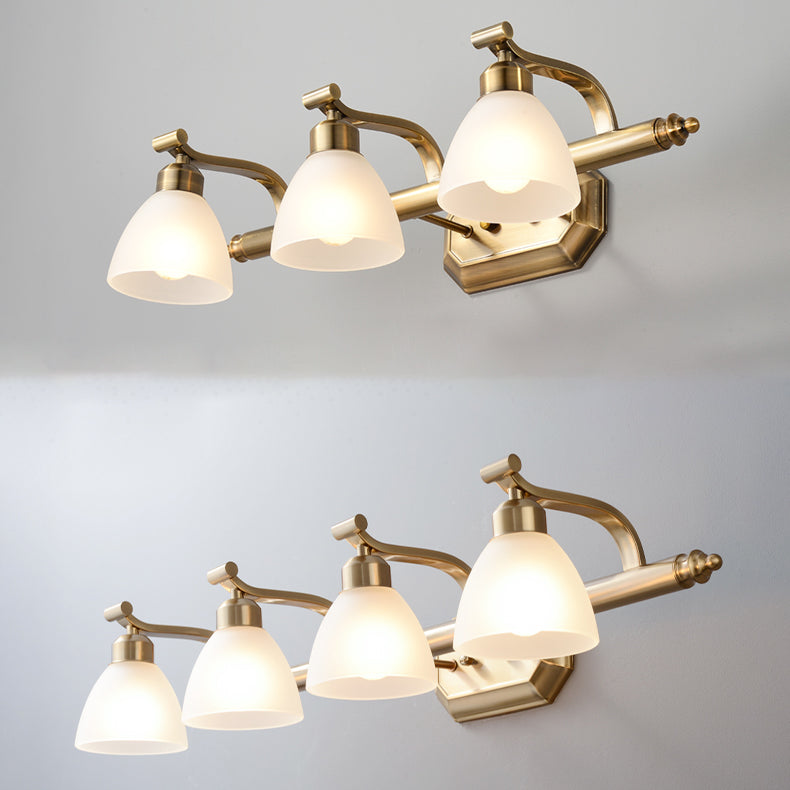 Lampada a parete moderna a parete lampada con foglie di pannelli conici in bronzo con tonalità di vetro