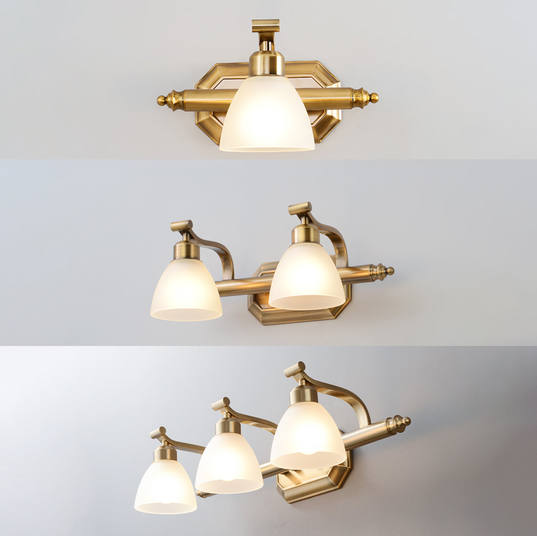 Lampada a parete moderna a parete lampada con foglie di pannelli conici in bronzo con tonalità di vetro