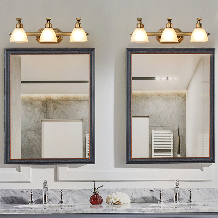 Lampada a parete moderna a parete lampada con foglie di pannelli conici in bronzo con tonalità di vetro