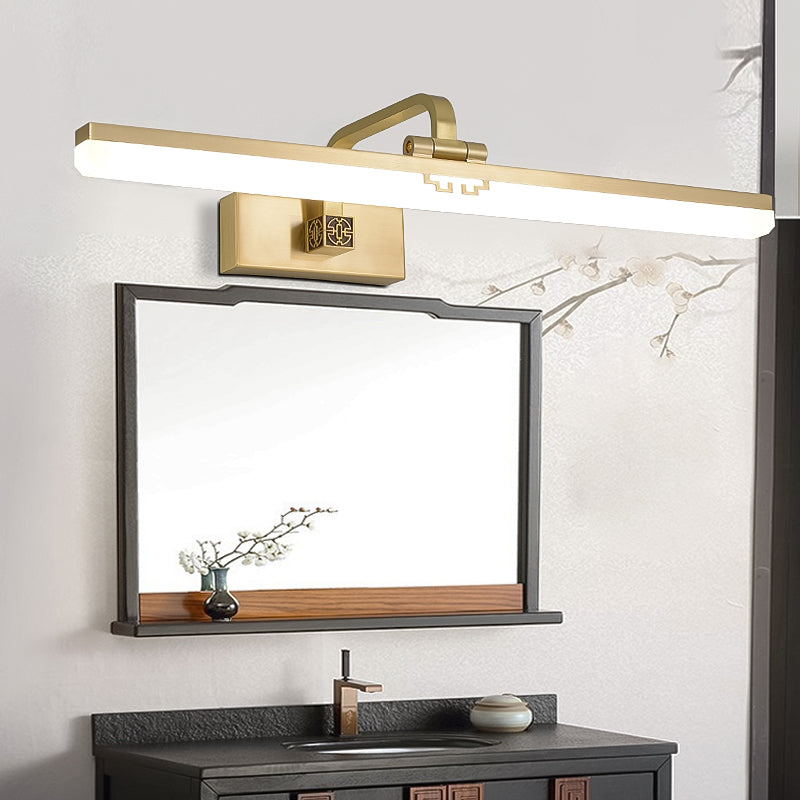 Linear Metallic Bar Vanity Light Contemporary Wall Mount Light in Gold/Black