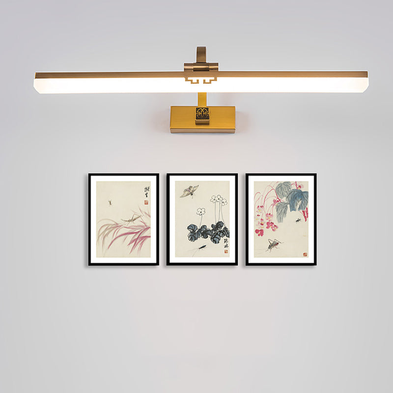 Linear Metallic Bar Vanity Light Contemporary Wall Mount Light in Gold/Black