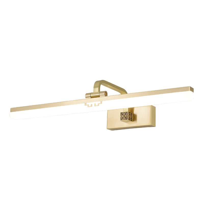 Linear Metallic Bar Vanity Light Contemporary Wall Mount Light in Gold/Black