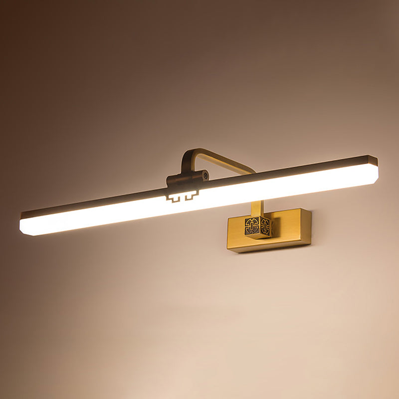 Linear Metallic Bar Vanity Light Contemporary Wall Mount Light in Gold/Black