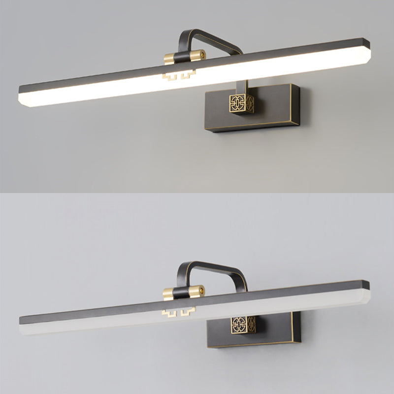 Linear Metallic Bar Vanity Light Contemporary Wall Mount Light in Gold/Black