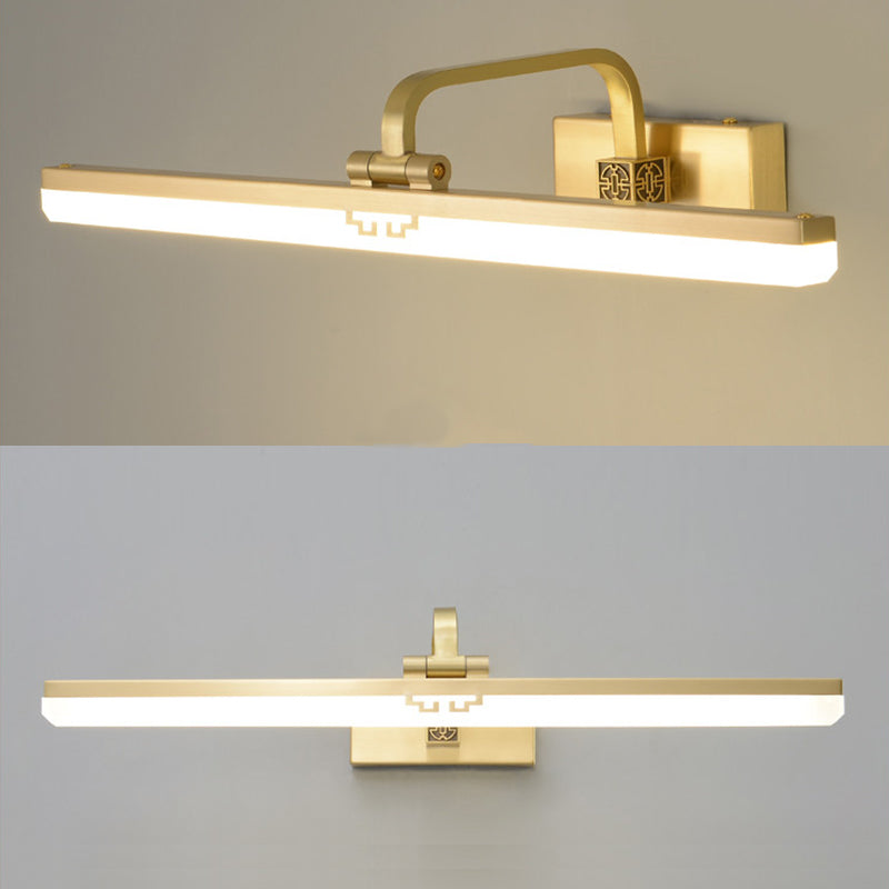 Linear Metallic Bar Vanity Light Contemporary Wall Mount Light in Gold/Black