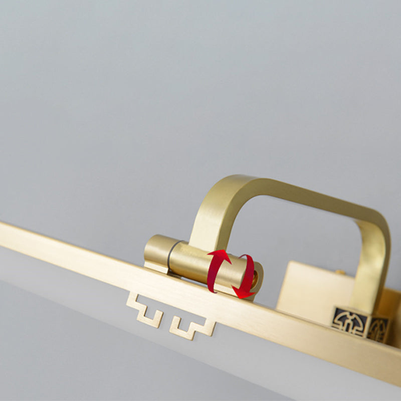 Linear Metallic Bar Vanity Light Contemporary Wall Mount Light in Gold/Black