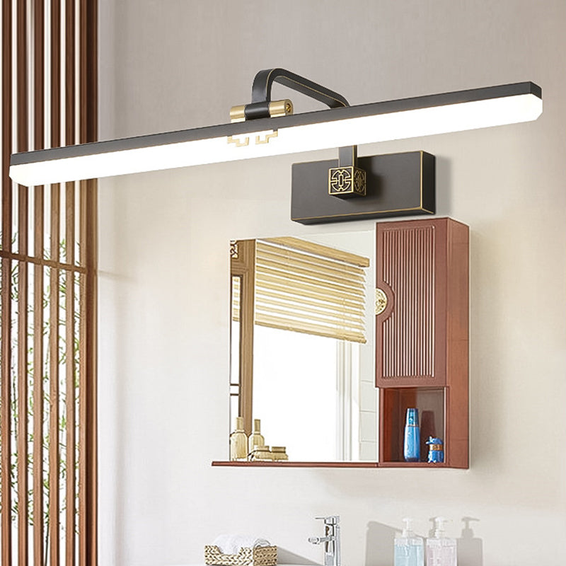 Linear Metallic Bar Vanity Light Contemporary Wall Mount Light in Gold/Black