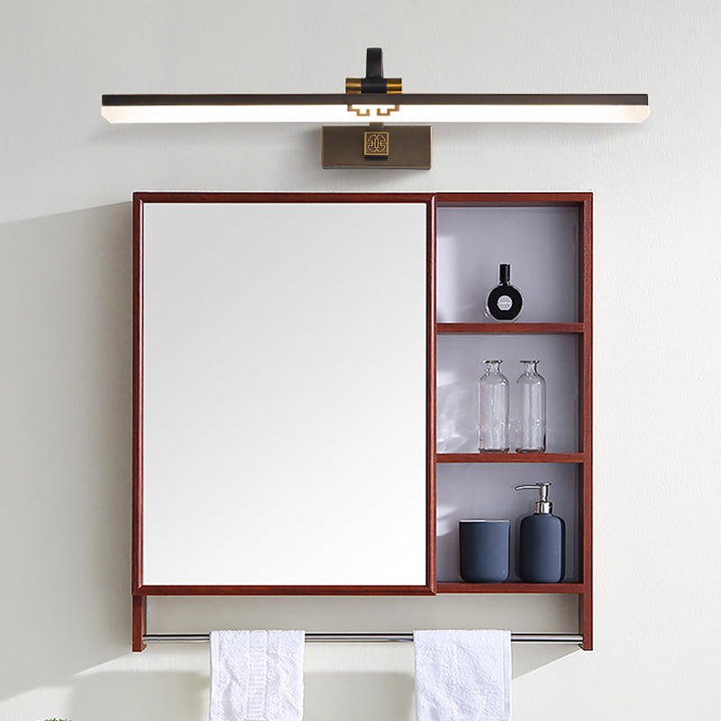 Linear Metallic Bar Vanity Light Contemporary Wall Mount Light in Gold/Black