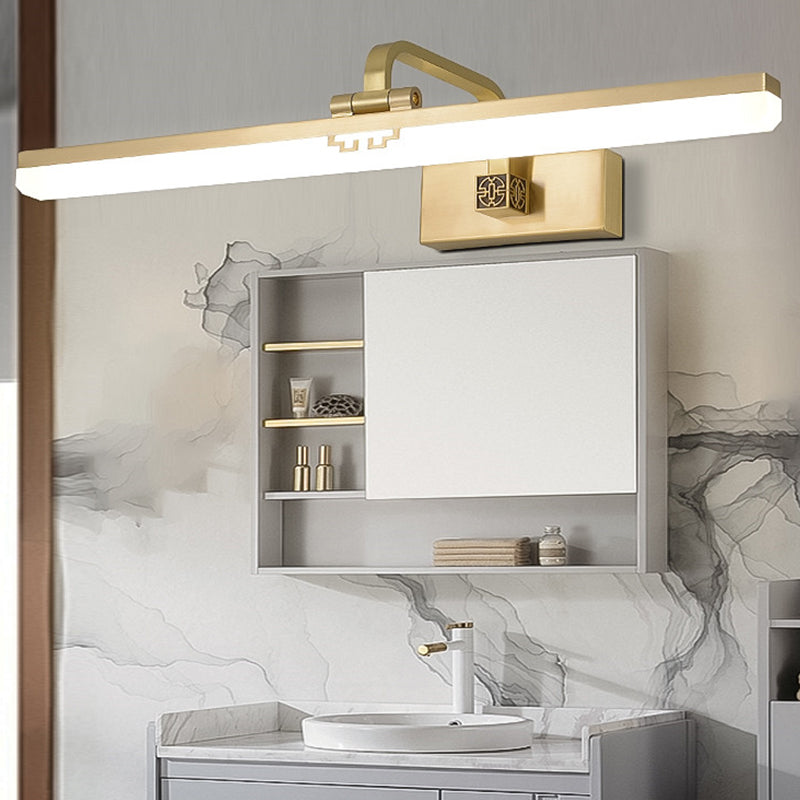 Linear Metallic Bar Vanity Light Contemporary Wall Mount Light in Gold/Black