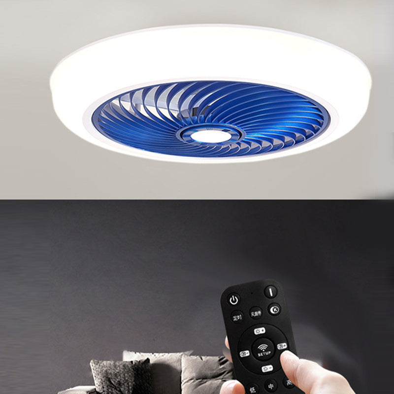 Macaron Flush Mount Deckenventilator Runde LED -LED -Halbflush -Licht mit Acrylschatten