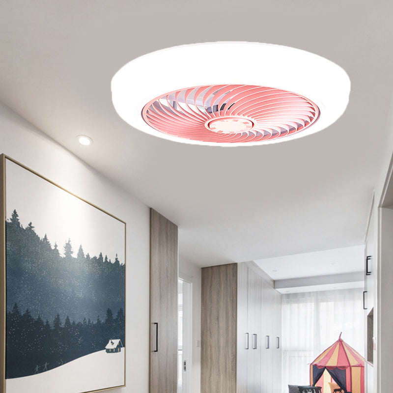 Macaron Flush Mount Deckenventilator Runde LED -LED -Halbflush -Licht mit Acrylschatten