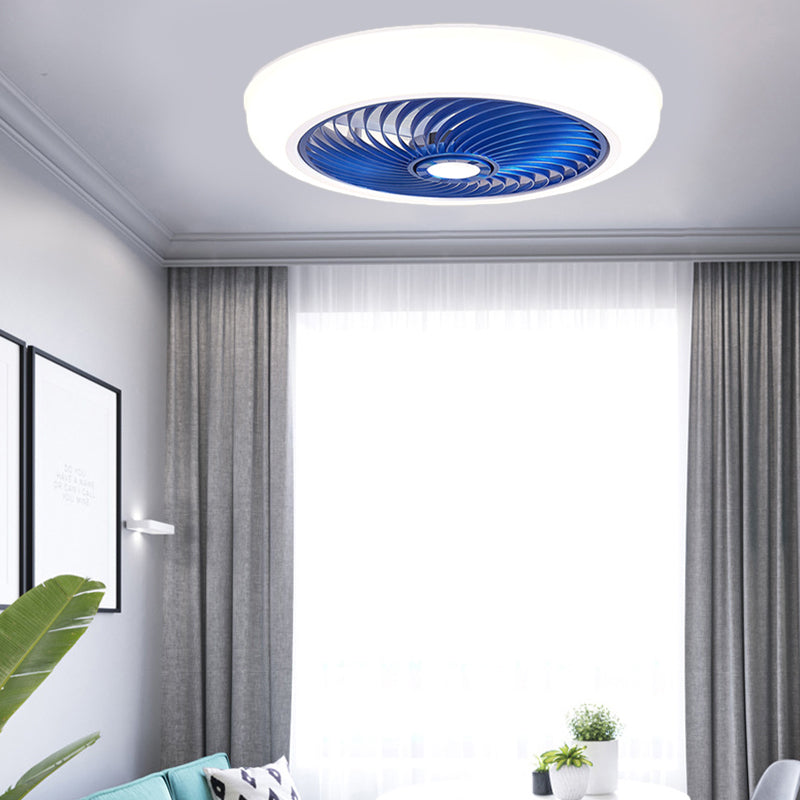 Macaron Flush Mount Deckenventilator Runde LED -LED -Halbflush -Licht mit Acrylschatten