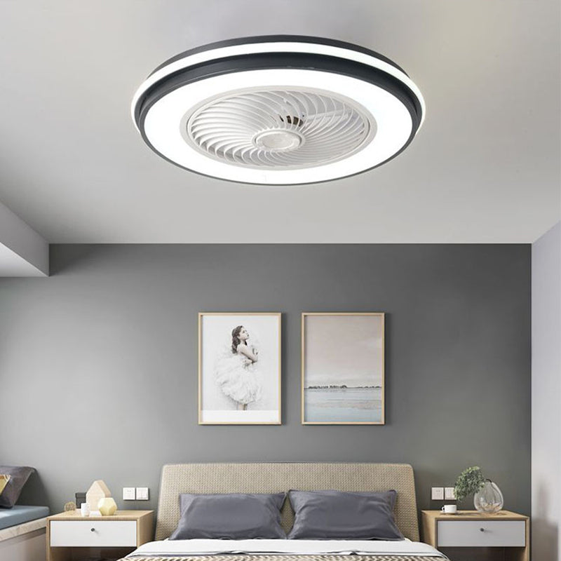 Abgerundete Deckenventilator Lampe Schlafzimmer Metall Nordic Style LED Semi-Flush Mount Light