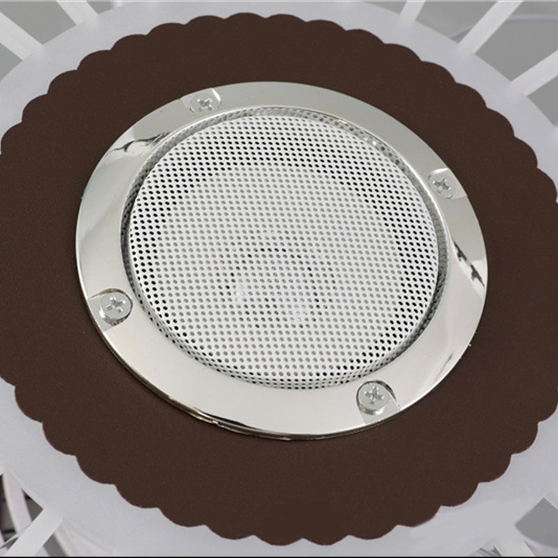 Light Acrilico della ventola per altoparlanti Bluetooth rotondo minimalista della camera da letto acrilico semifulò lampada montata