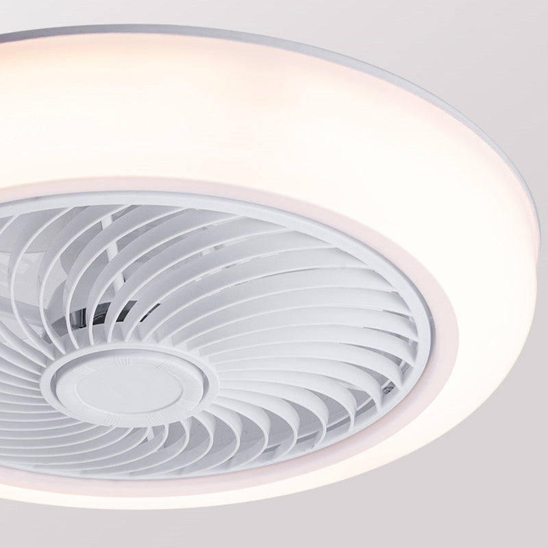 Ventola rotonda a filo leggero moderno moderno camera da letto acrilica a vento a led semifulto luce