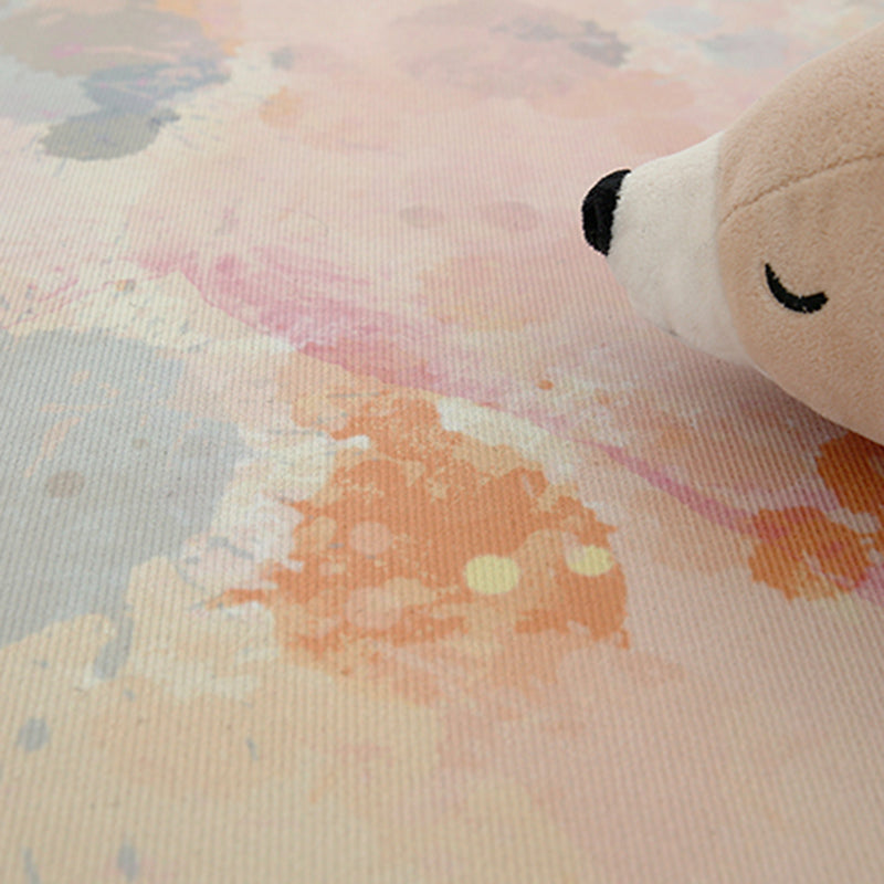 Colorful Yellow Area Rug Splash-Ink Pattern Polyester Area Rug Anti-Slip Backing Rug for Living Room