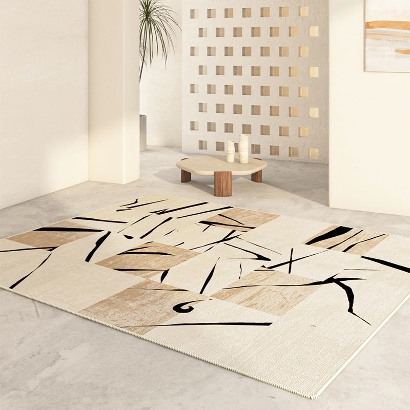 Industrial Rust Pattern Rug Polyester Indoor Carpet Non-Slip Backing Area Rug for Living Room