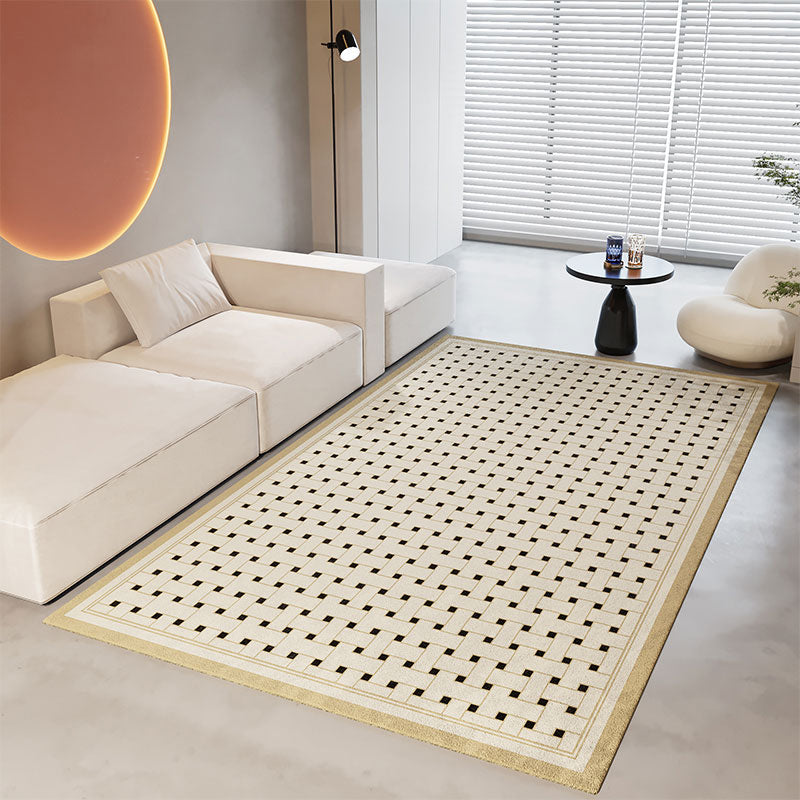 Black Modern Carpet Polyester Graphic Carpet Stain Resistant Carpet for Home Decor