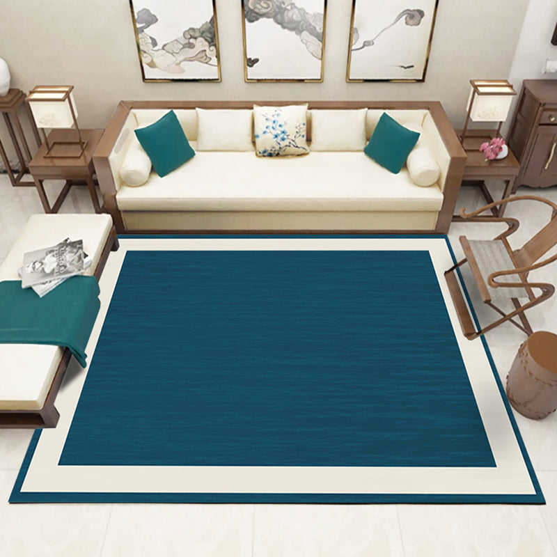 Oriental Solid Carpet Polyester Area Rug Non-Slip Backing Indoor Carpet for Home Decoration