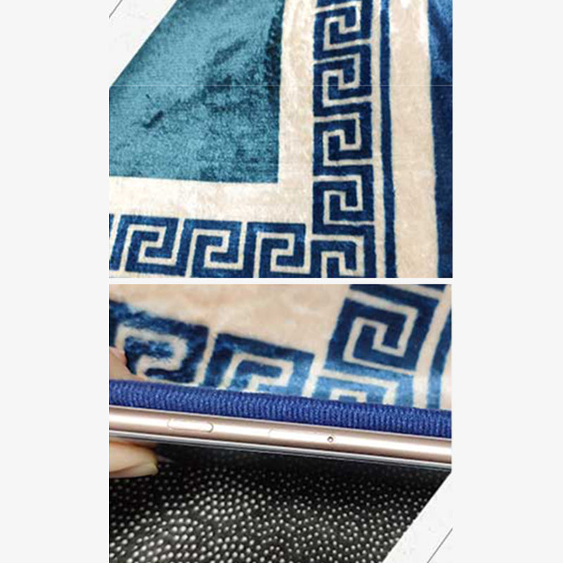 Oriental Solid Carpet Polyester Area Rug Non-Slip Backing Indoor Carpet for Home Decoration