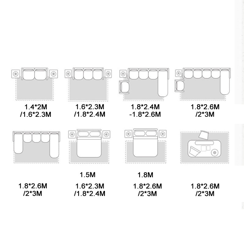 Oriental Solid Carpet Polyester Area Rug Non-Slip Backing Indoor Carpet for Home Decoration