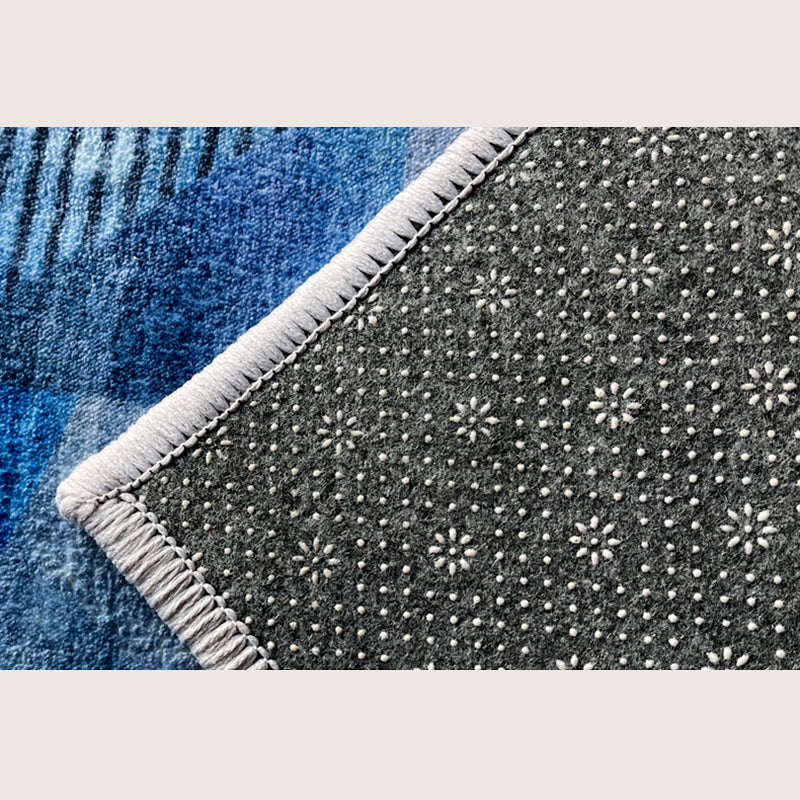 Simplicity Home Decoration Carpet Graphic Print Area Rug Polyester Non-Slip Backing Indoor Carpet