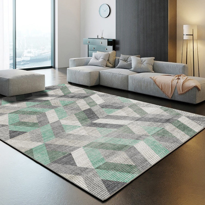 Simplicity Home Decoration Carpet Graphic Print Area Rug Polyester Non-Slip Backing Indoor Carpet