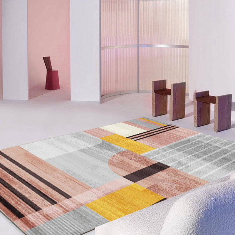 Simplicity Home Decoration Carpet Graphic Print Area Rug Polyester Non-Slip Backing Indoor Carpet