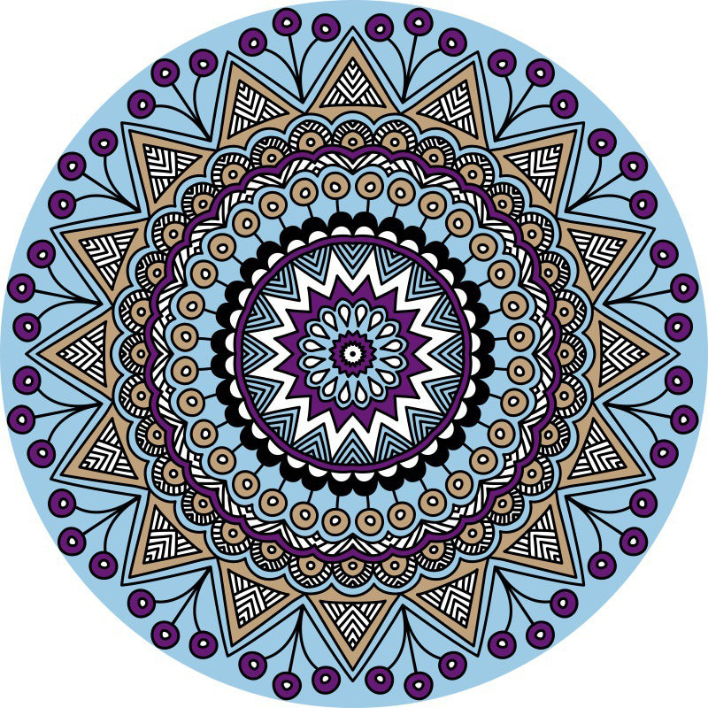 Orange Vinatge Rug Polyester Graphic Rug Non-Slip Backing Area Rug for Living Room