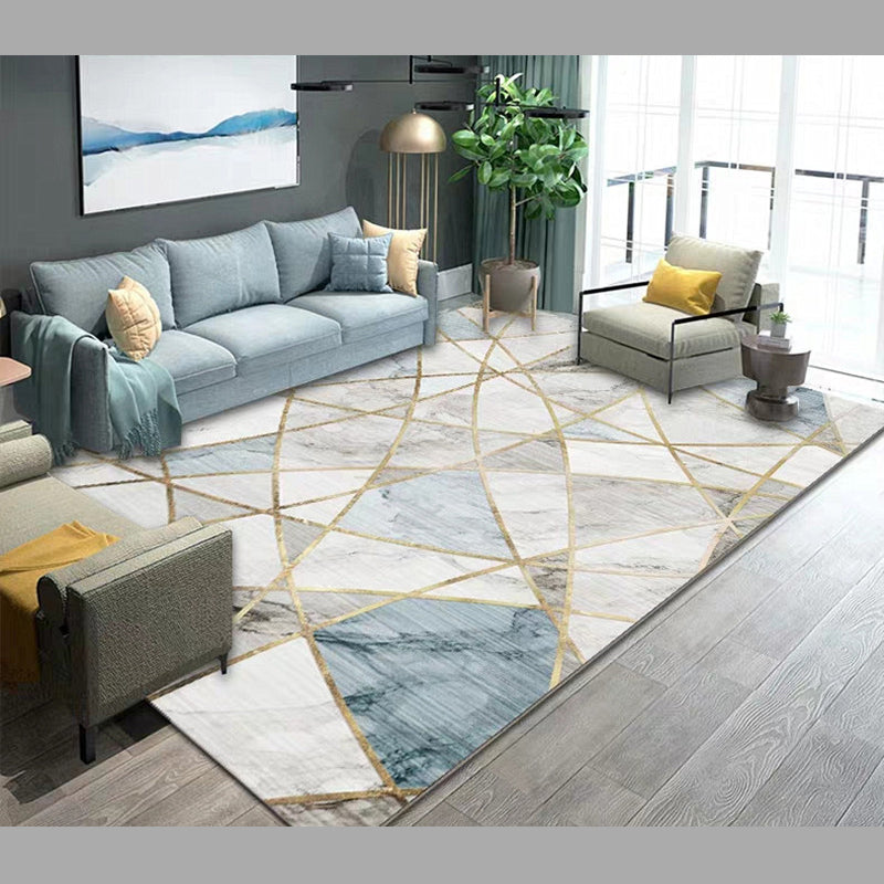 Minimalist Graphic Print Carpet Polyester Area Rug Stain Resistant Indoor Carpet for Living Room